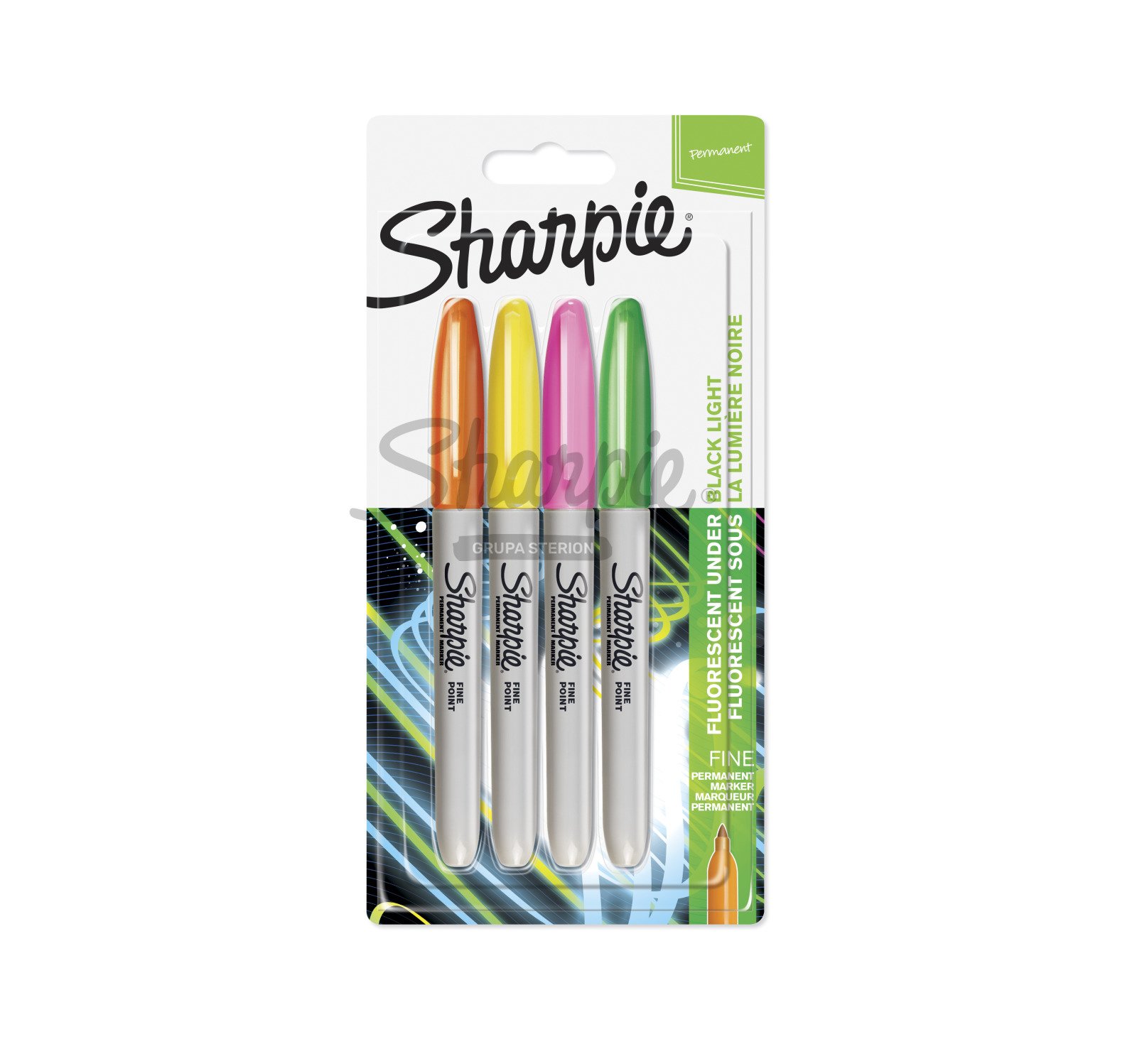 Sharpie Permanent Markers Assorted Neon Colours  4 pcs.