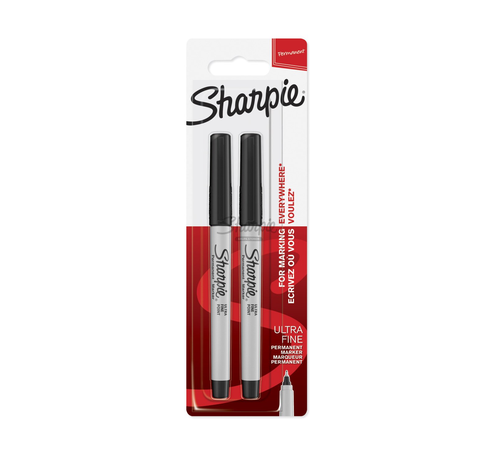Sharpie Permanent Markers Ultra-Fine Point 0,5 mm, Black 2 pcs.